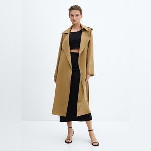 Mango Modal Trench Coat with Tie (S)